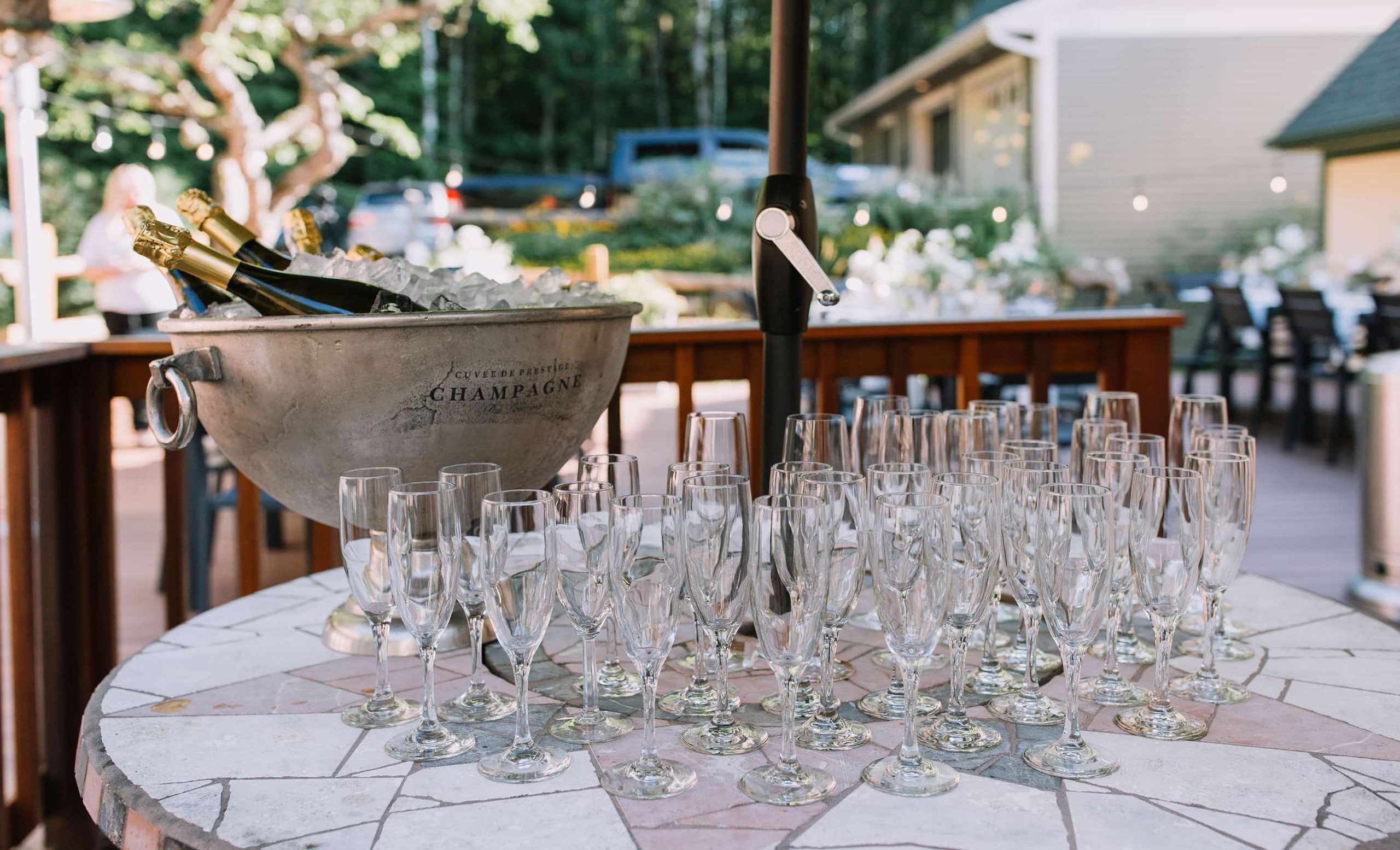 Champagne toast at a New Hampshire wedding